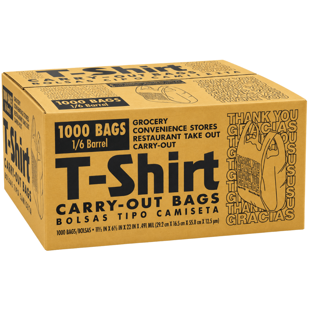 Poly America Thank You/Gracias T-Shirt Carry-Out Bags 1000 ct buy online USA - 1